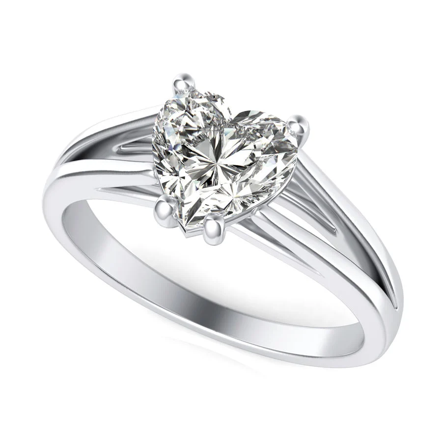 Cathedral Split Shank Solitaire Engagement Ring - Custom Builder - SKU 329800
