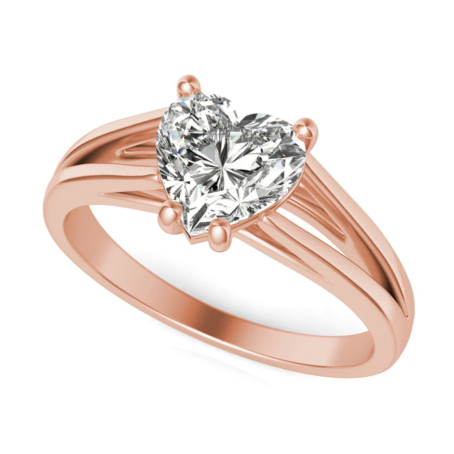 Cathedral Split Shank Solitaire Engagement Ring - Custom Builder - SKU 329800