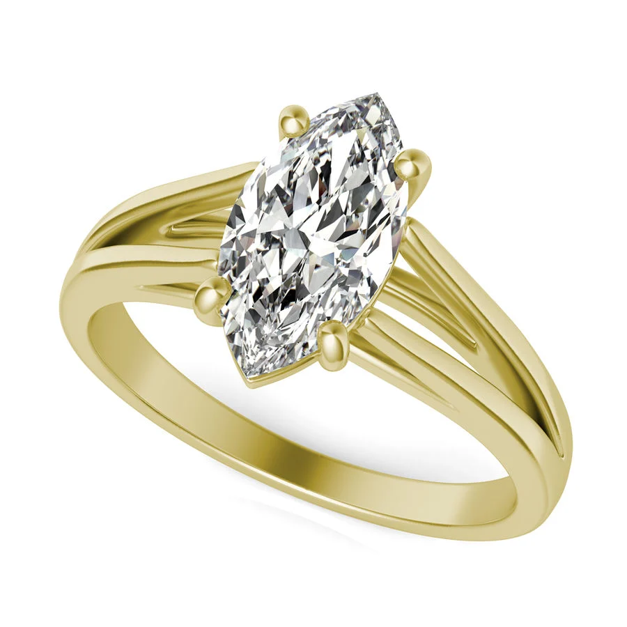 Cathedral Split Shank Solitaire Engagement Ring - Custom Builder - SKU 329800