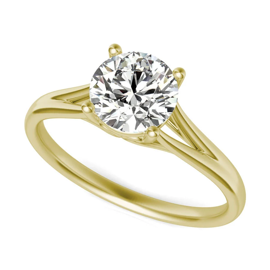 Cathedral Split Shank Solitaire Engagement Ring - Custom Builder - SKU 382700