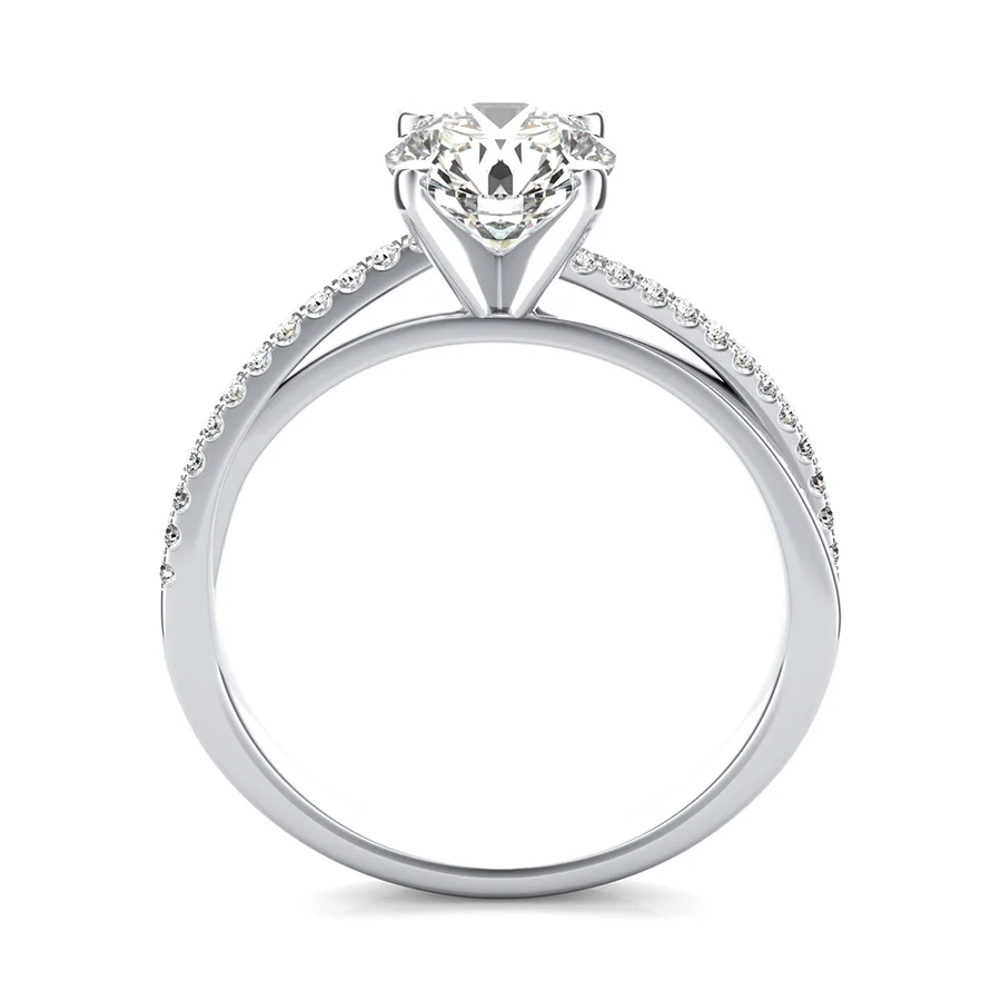 Cathedral Twist Engagement Ring With Side Stones - Image 2