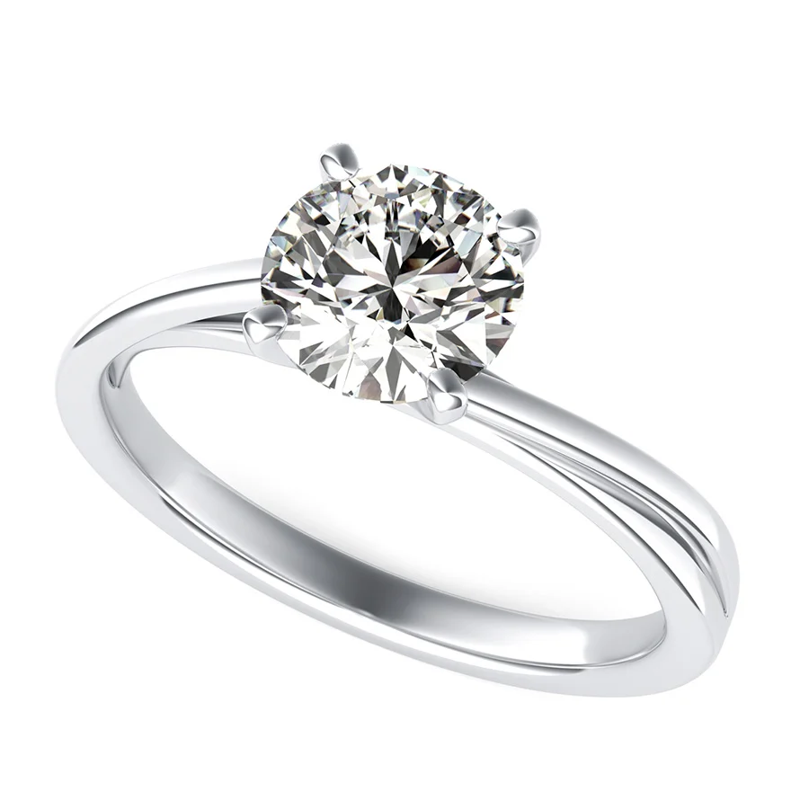 Cathedral Twist Solitaire Engagement Ring