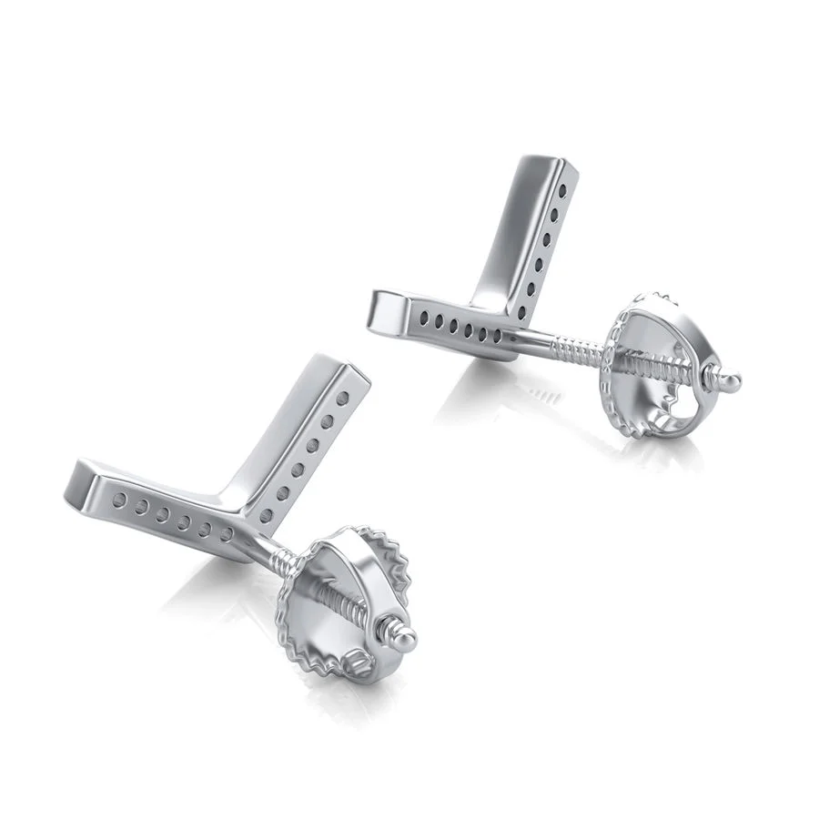 Chevron Stud Earrings - Image 2