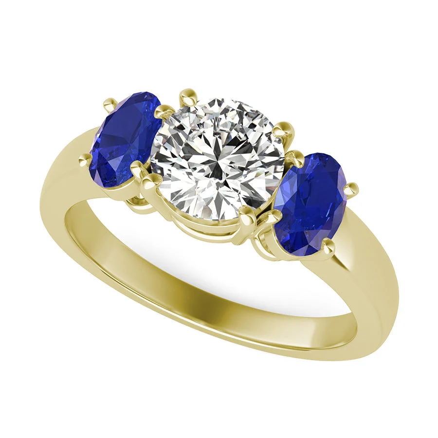 Classic Basket Three Stone Engagement Ring - Custom Builder - SKU 401539