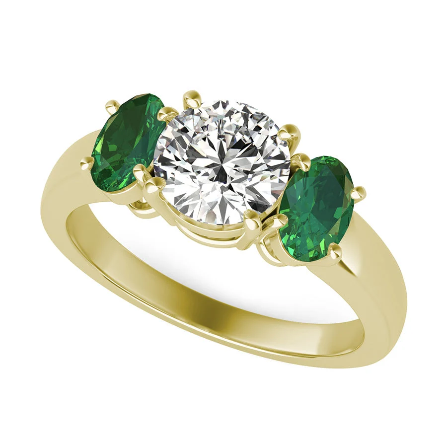 Classic Basket Three Stone Engagement Ring - Custom Builder - SKU 401539