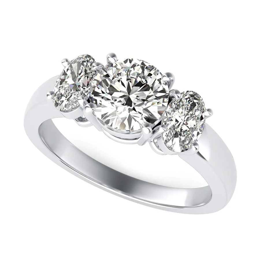 Classic Basket Three Stone Engagement Ring - Custom Builder - SKU 401539
