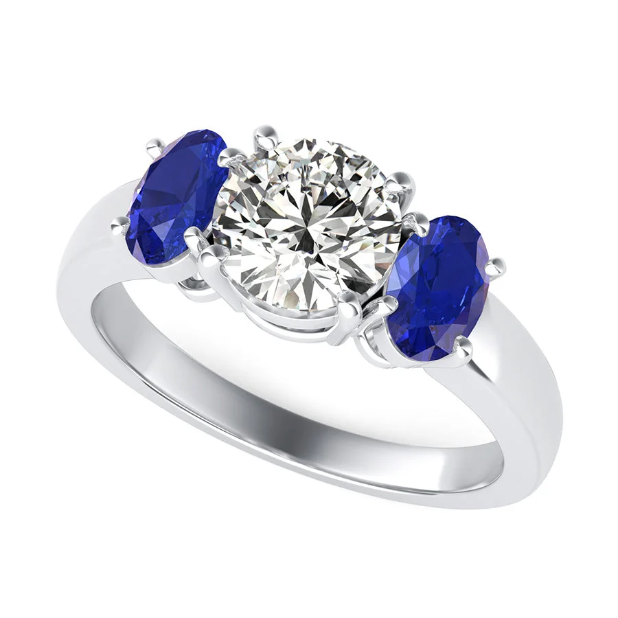 Classic Basket Three Stone Engagement Ring - Custom Builder - SKU 401539