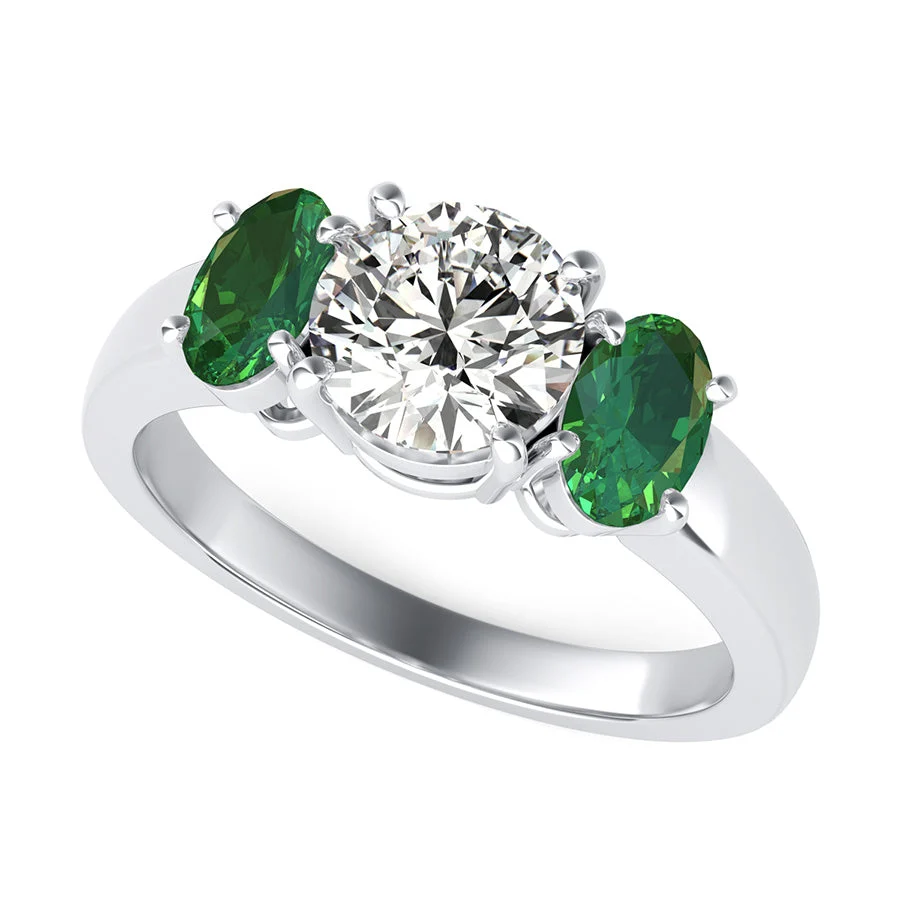 Classic Basket Three Stone Engagement Ring - Custom Builder - SKU 401539