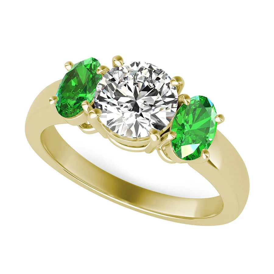 Classic Basket Three Stone Engagement Ring - Custom Builder - SKU 401539