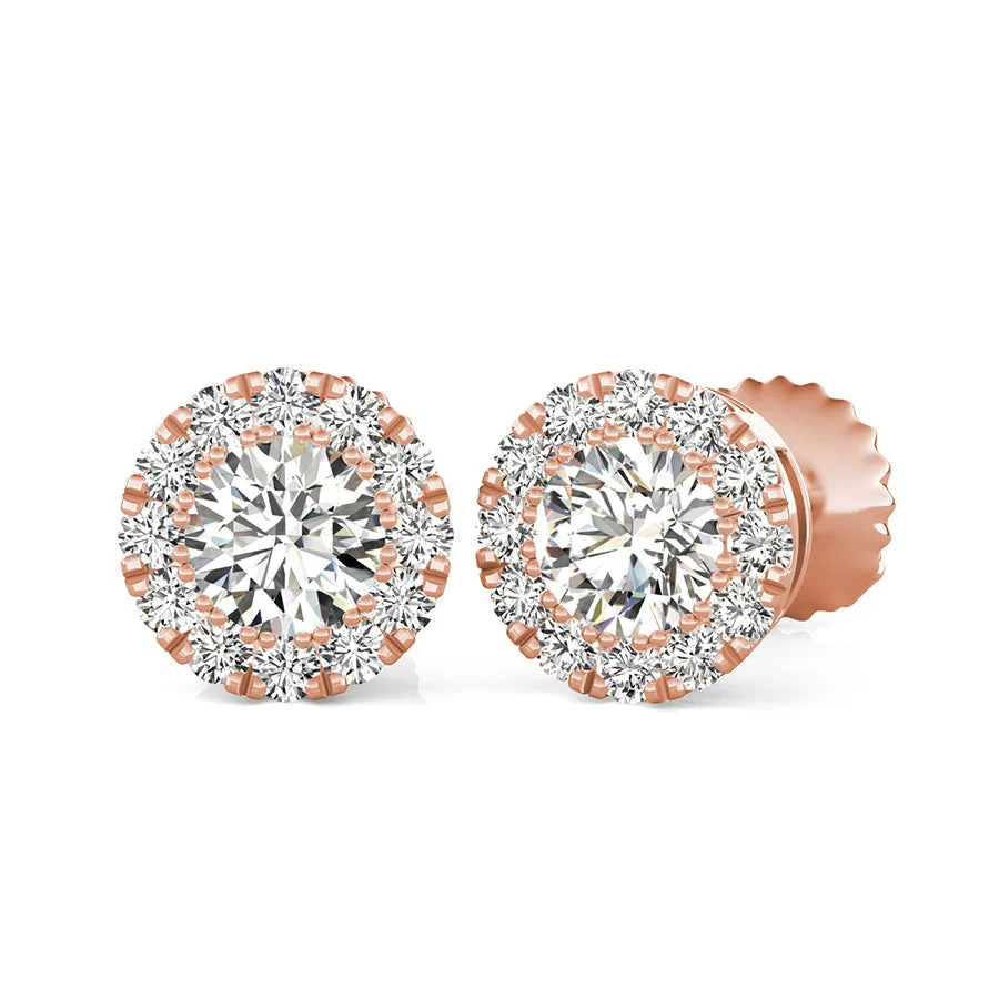 Classic Halo Earrings - Custom Builder - SKU 402356