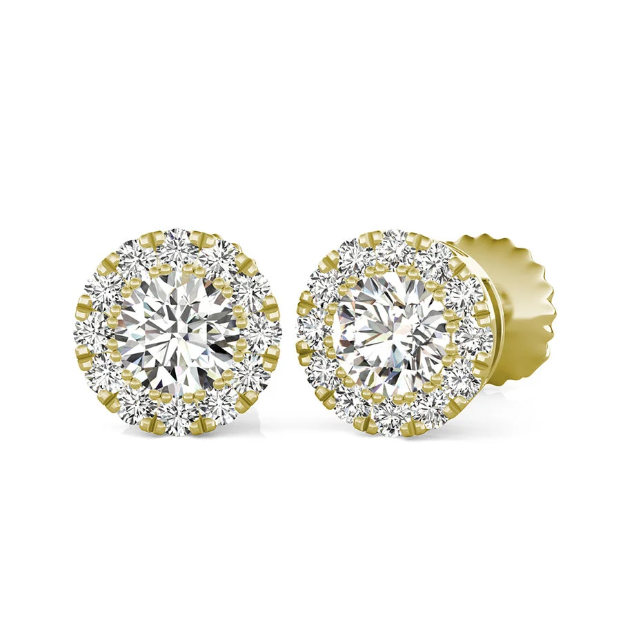 Classic Halo Earrings - Custom Builder - SKU 402356