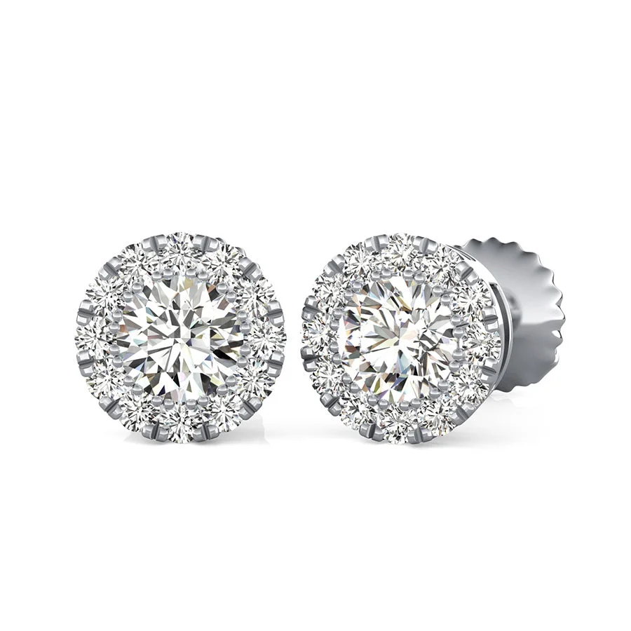 Classic Halo Earrings - Custom Builder - SKU 402356
