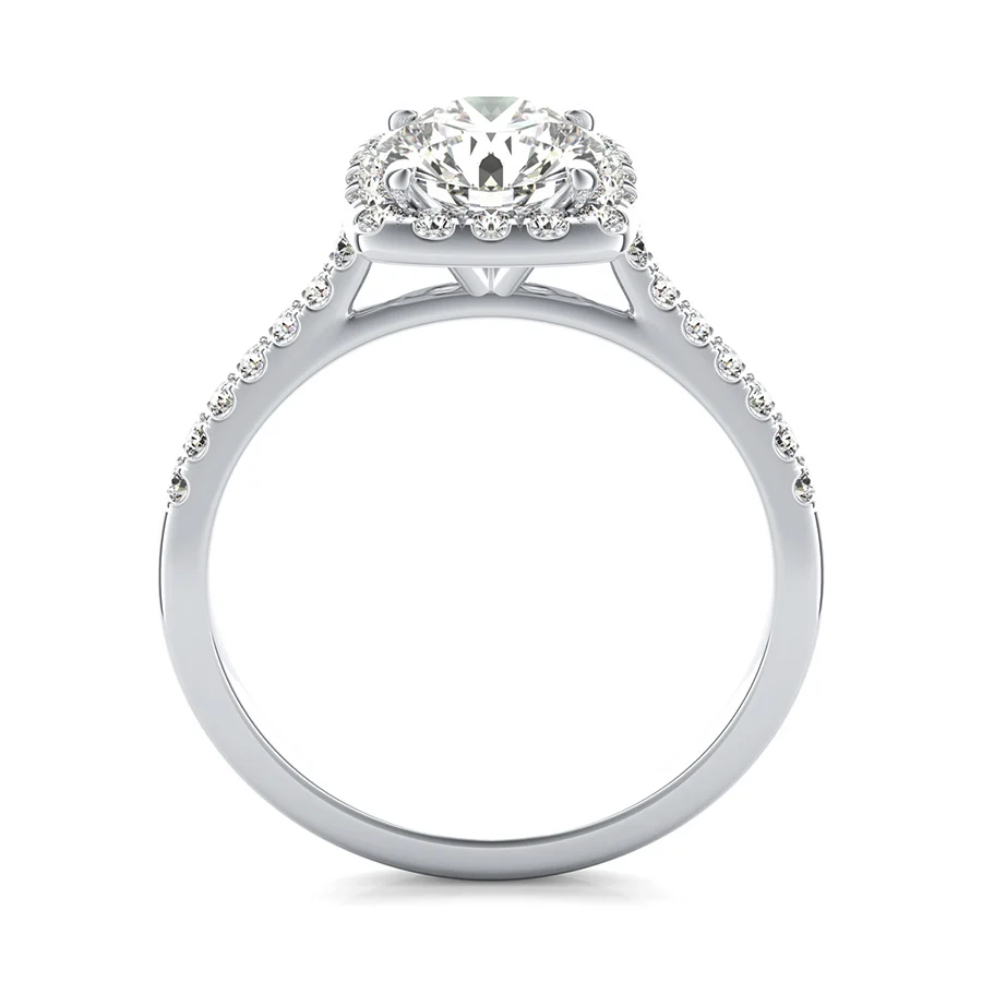 Classic Square Halo Engagement Ring - Image 2
