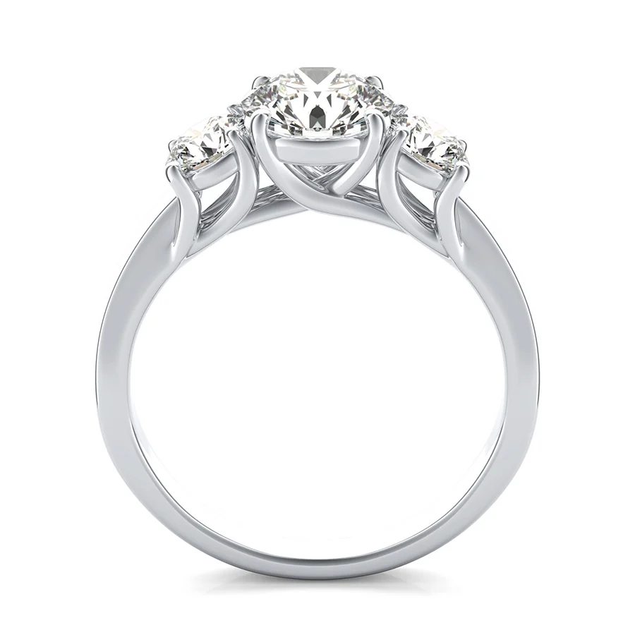 Classic Three Stone Trellis Engagement Ring - Image 2