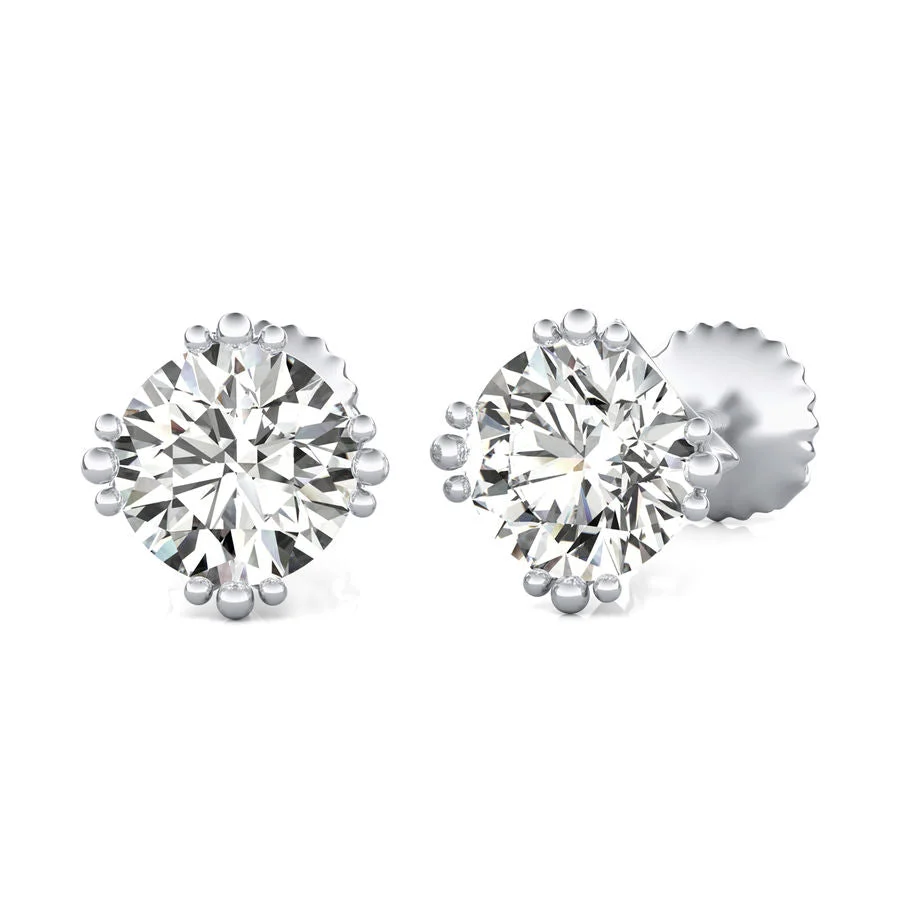 Crown Prong Stud Earrings - Custom Builder - SKU 346200