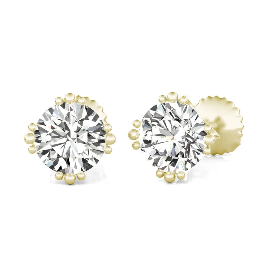 Crown Prong Stud Earrings - Custom Builder - SKU 346200