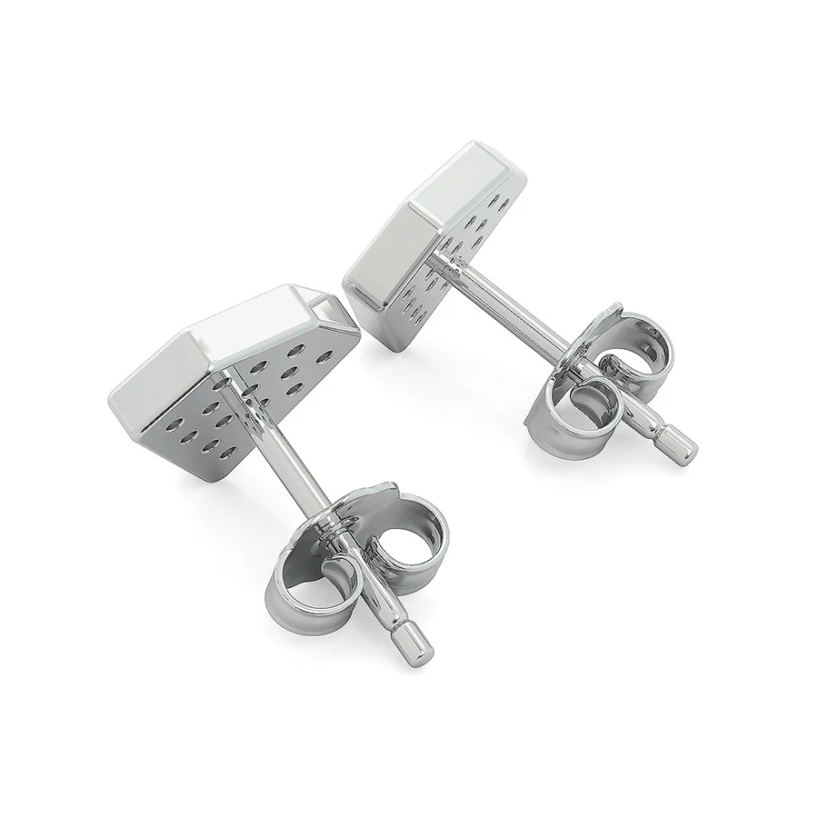 Diamond Shape Cluster Earrings - Image 2
