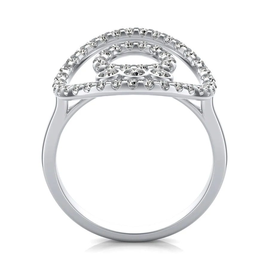 Double Circle Cocktail Ring - Image 2