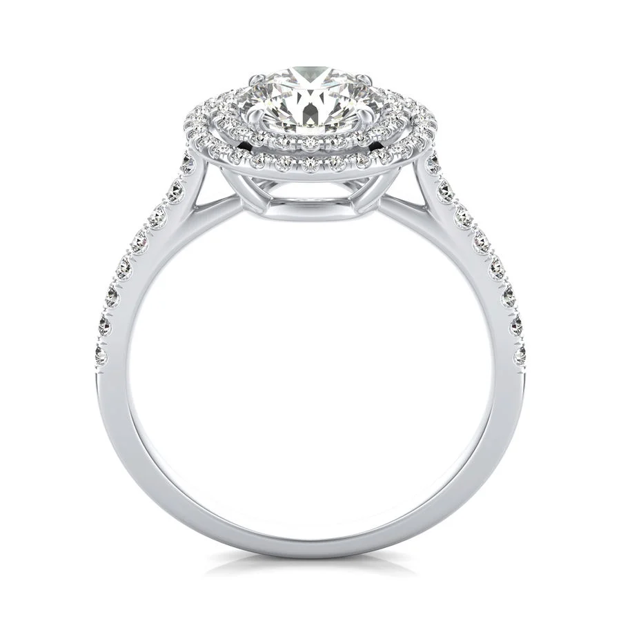 Double Halo Engagement Ring - Image 2