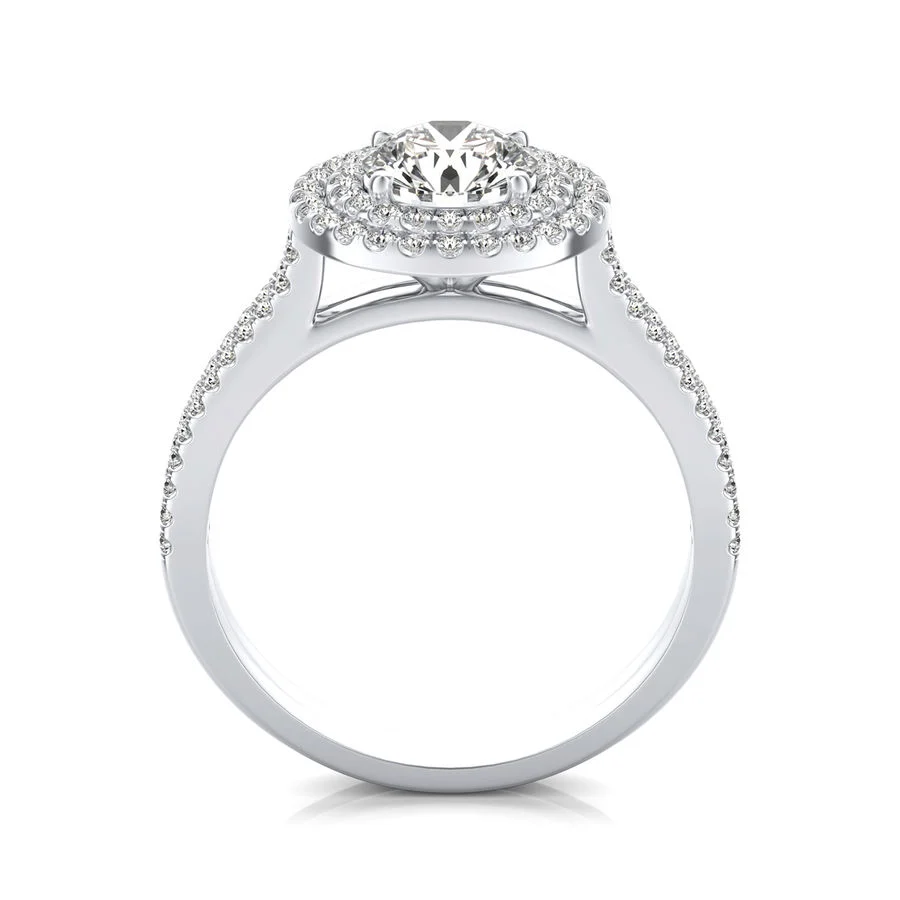 Double Halo Engagement Ring - Image 2