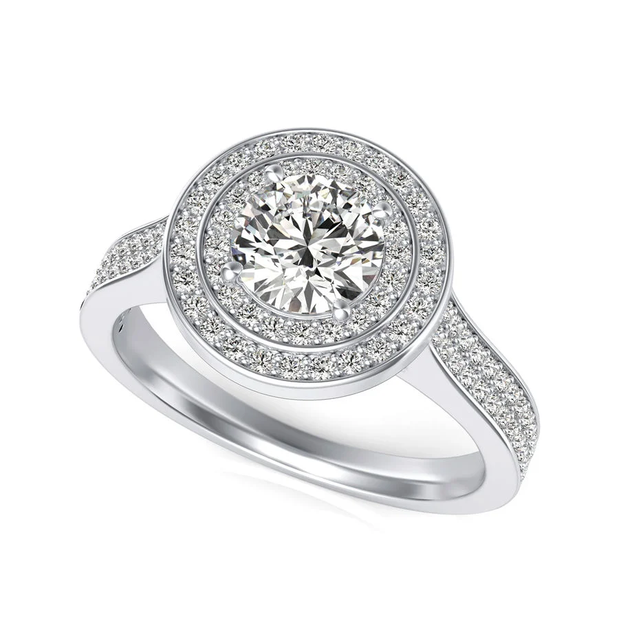 Double Halo Engagement Ring