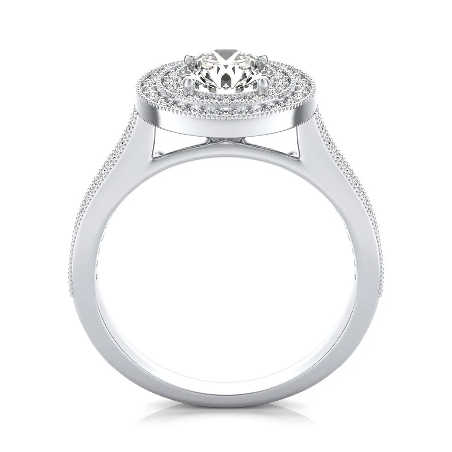 Double Halo Engagement Ring - Image 2