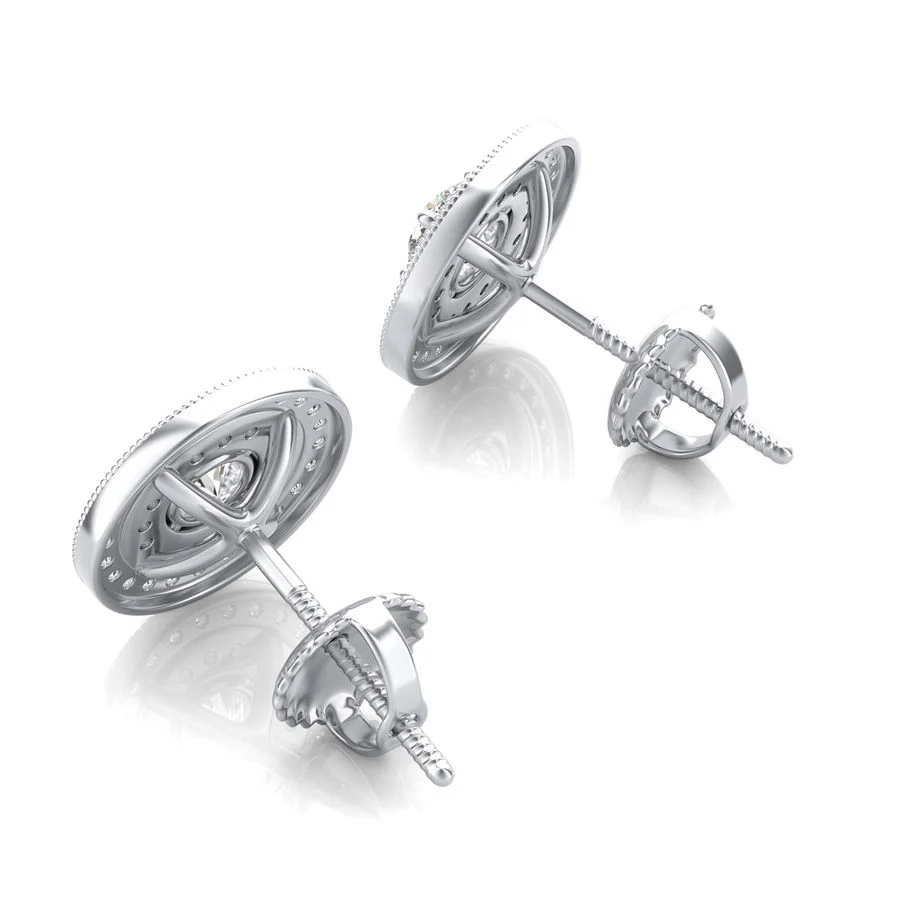 Double Halo Stud Earrings - Image 2