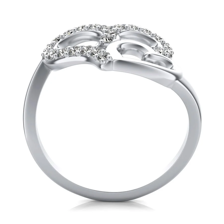 Double Heart Cocktail Ring - Image 2
