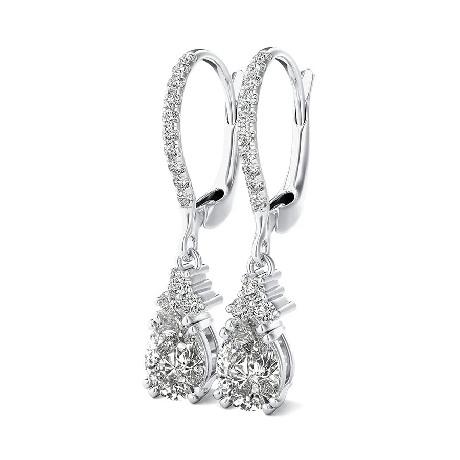 Double Prong Accented Drop Earrings - Custom Builder - SKU 401758