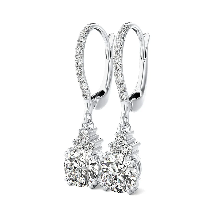 Double Prong Accented Drop Earrings - Custom Builder - SKU 401758