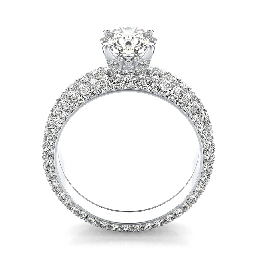 Dulce Royal Micro-Pave Eternity Engagement Set - Image 2