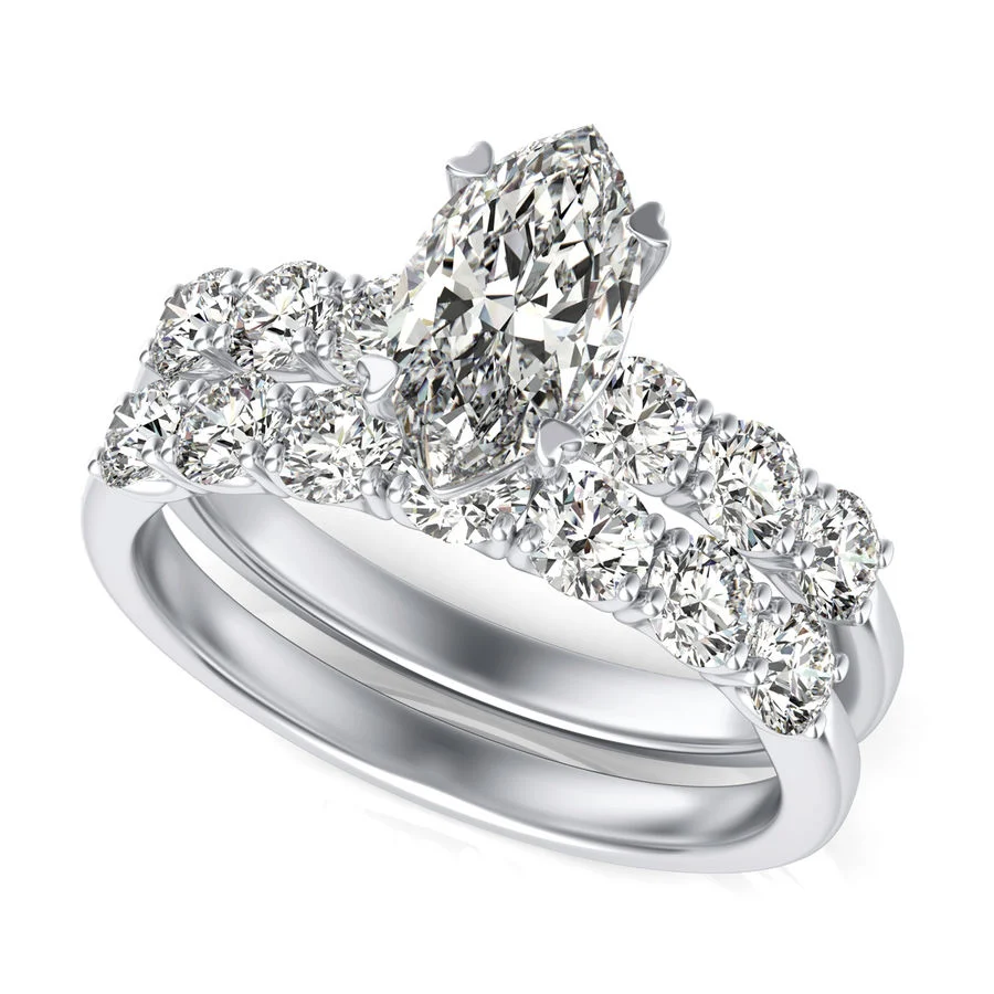 Engagement Ring With Matching Band - Custom Builder - SKU 118200