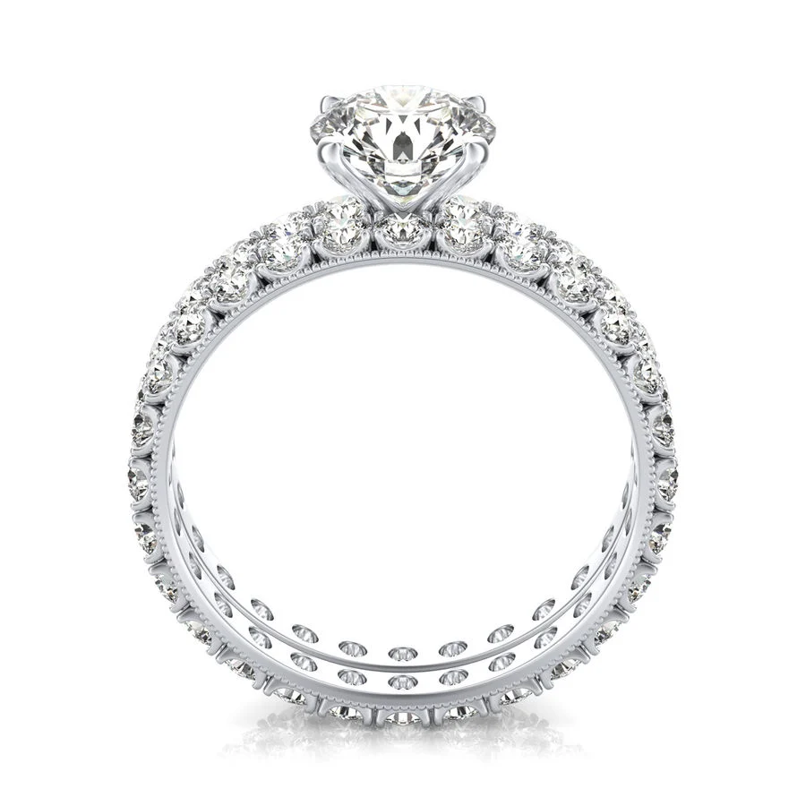 Eternity Engagement Ring With Matching Band - Image 2