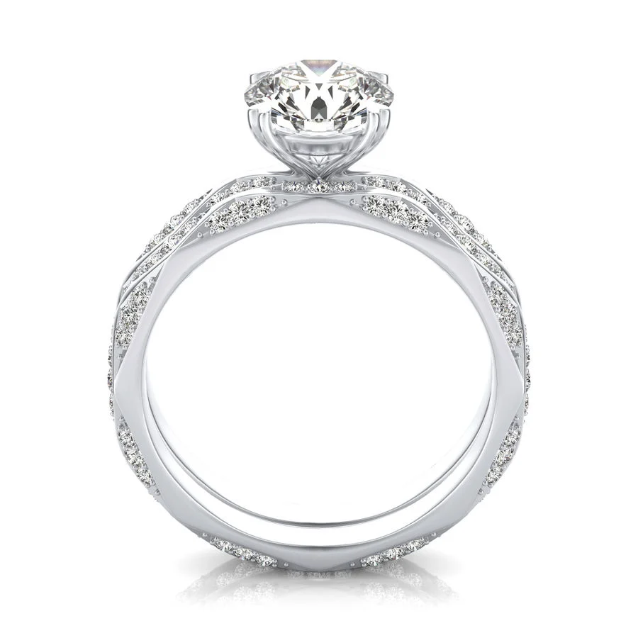 Eternity Engagement Ring With Matching Band - Image 2