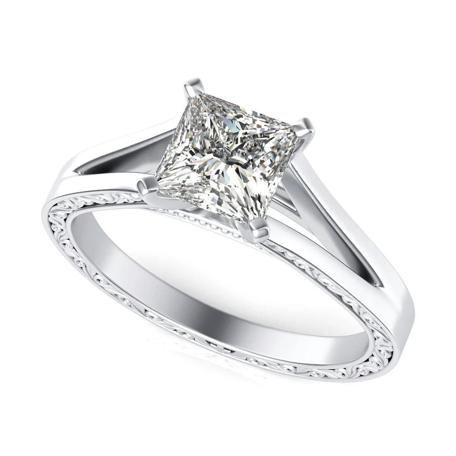 Filigree Cathedral Engagement Ring - Custom Builder - SKU 354200