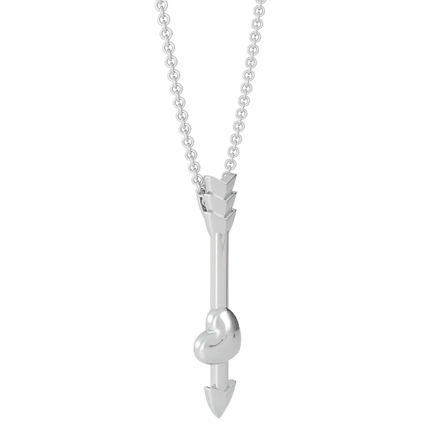 Flat Heart & Arrow Drop Pendant - Image 2