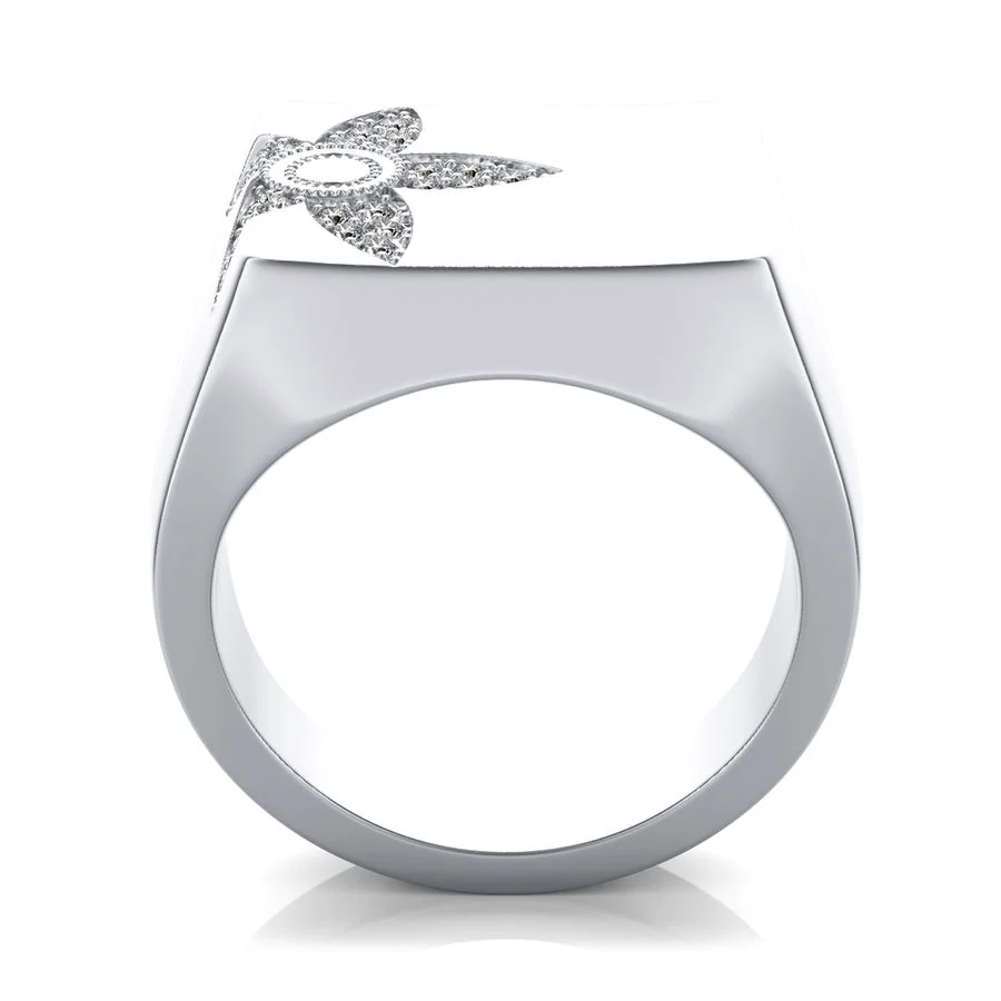 Flower Encrusted Cocktail Ring - Image 2