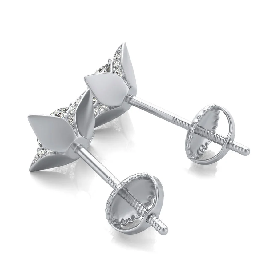 Flower Halo Stud Earrings - Image 2