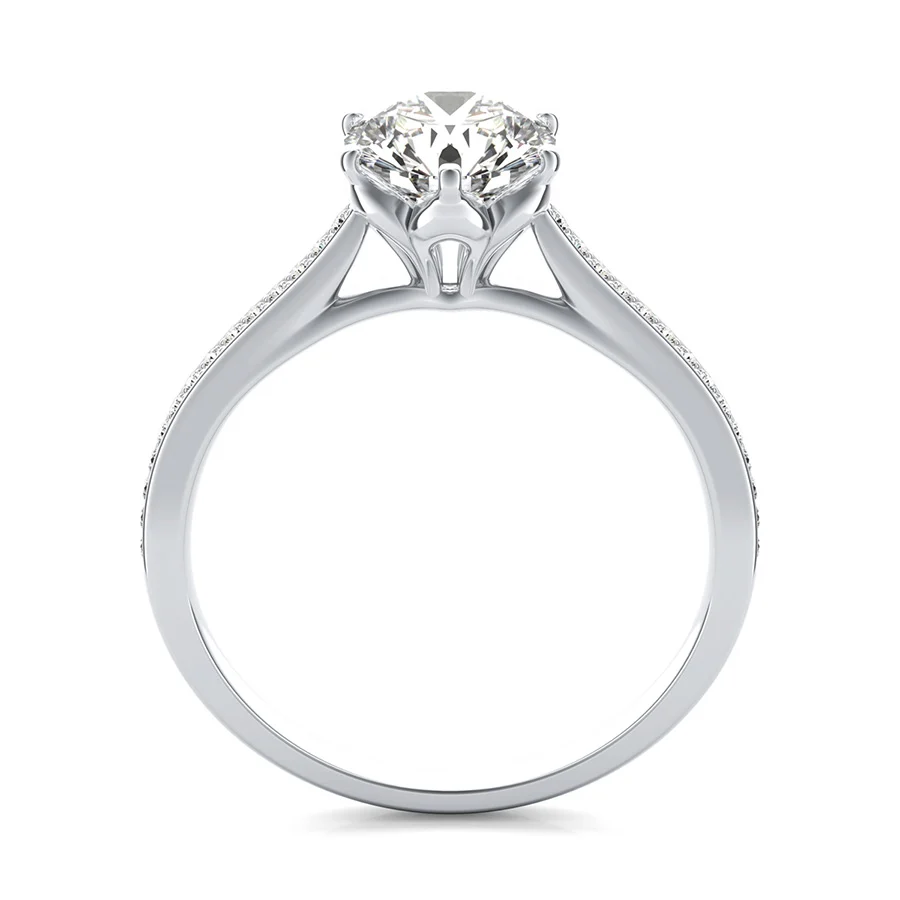 Flower Prong  Cathedral Engagement Ring - Image 2