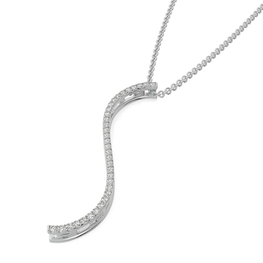 "FOREVER" S-Curved Drop Bar Pendant - Image 2