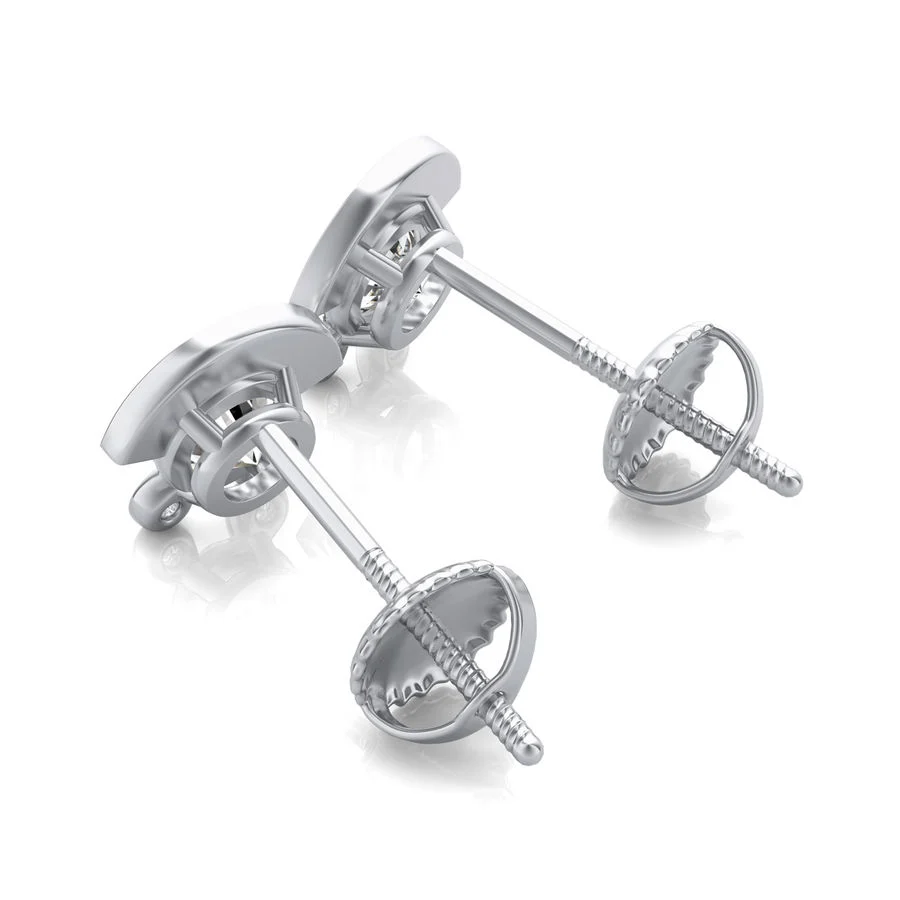 Half Halo Stud Earrings - Image 2