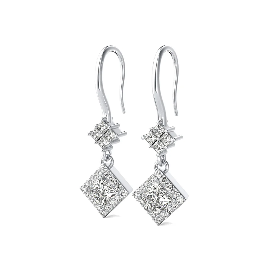 Halo Earrings With Cluster