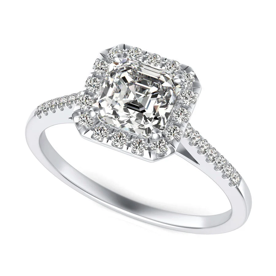 Halo Engagement Ring - Custom Builder - SKU 107400