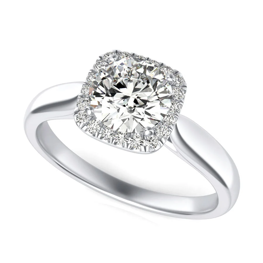 Halo Engagement Ring - Custom Builder - SKU 10760c