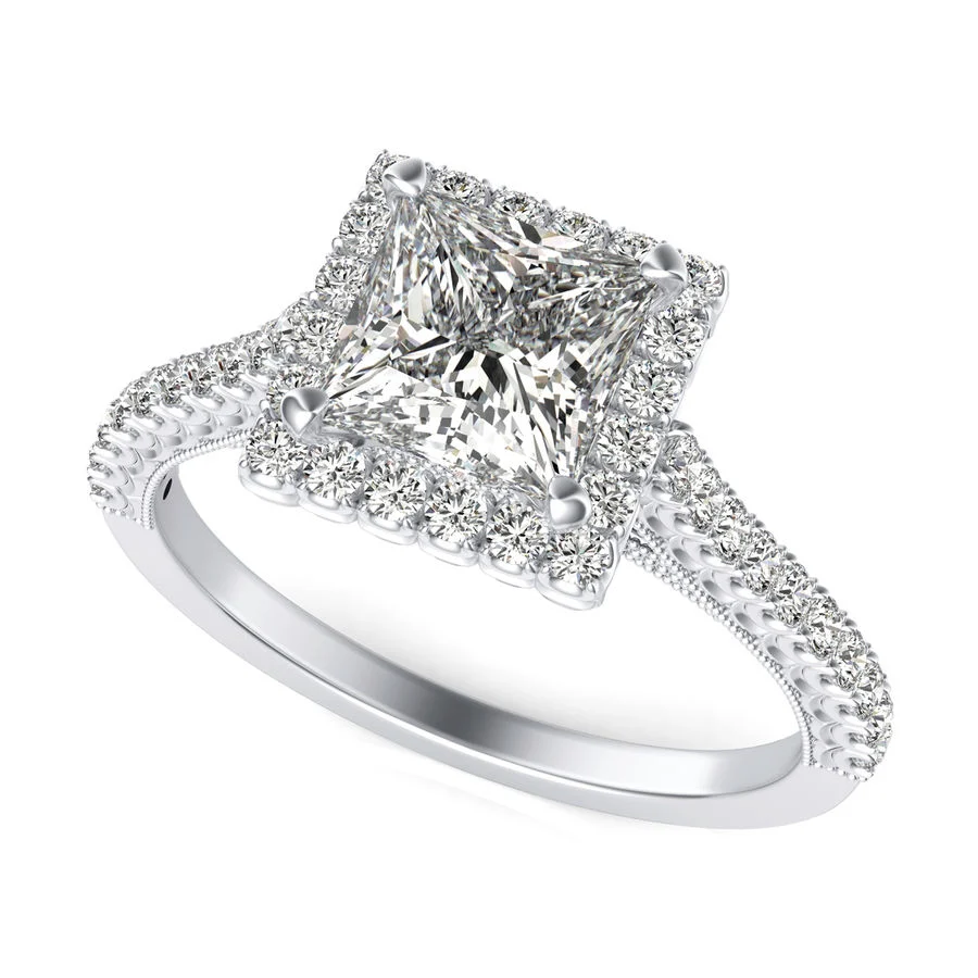 Halo Engagement Ring - Custom Builder - SKU 107700
