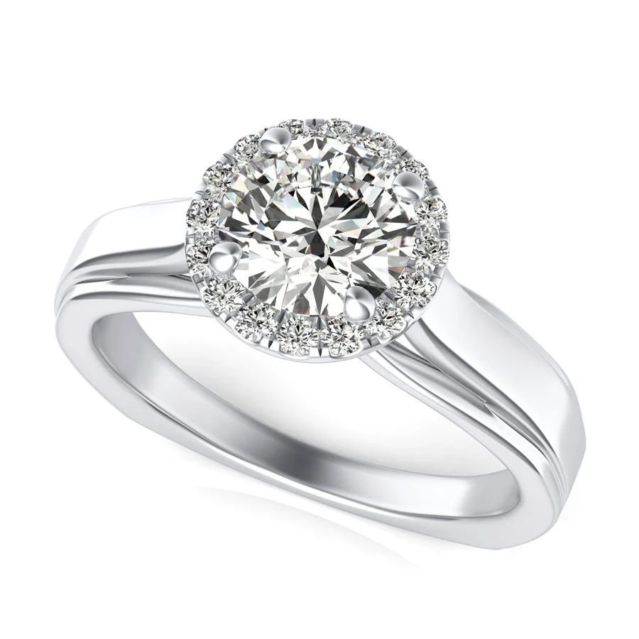 Halo Engagement Ring - Custom Builder - SKU 110500