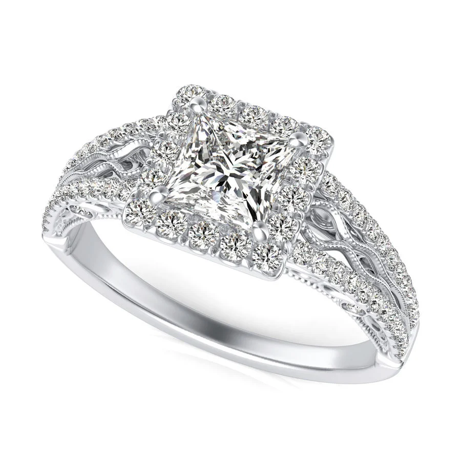 Halo Engagement Ring - Custom Builder - SKU 147900