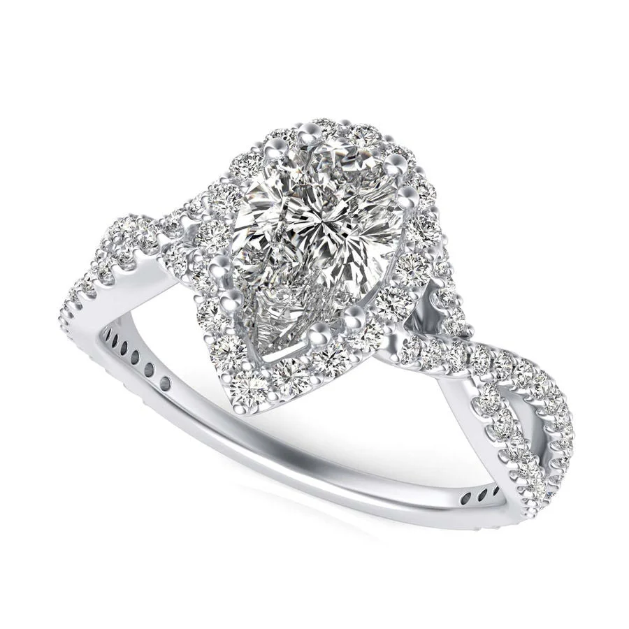 Halo Engagement Ring - Custom Builder - SKU 294300