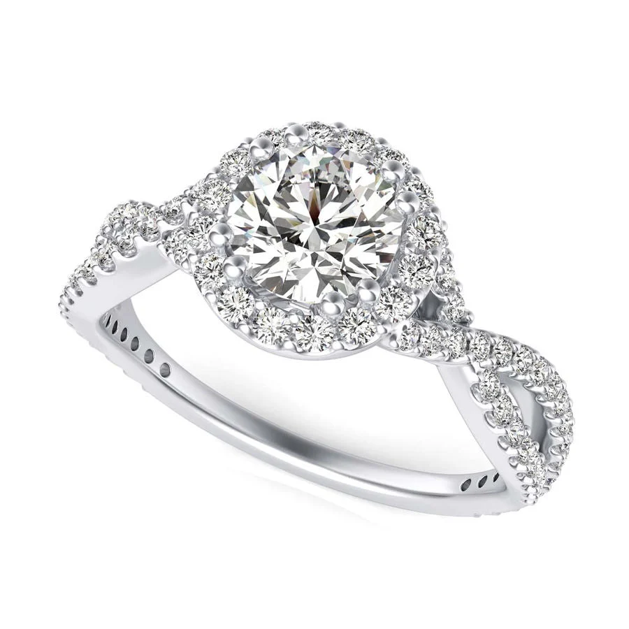 Halo Engagement Ring - Custom Builder - SKU 294300