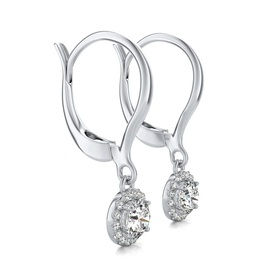 Halo Lever Back Earrings - Image 2